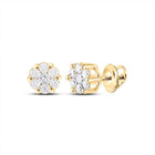14K Yellow Gold Modern Diamond Earrings Gift Edition - Splendid Jewellery