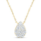 10K Yellow Gold Round Diamond Necklace (18 Inch) 1/6 Cttw - Splendid Jewellery