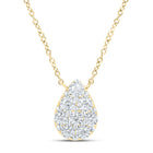 10K Yellow Gold Round Diamond Necklace (18 Inch) 1/6 Cttw - Splendid Jewellery