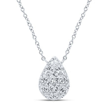 Load image into Gallery viewer, 10K White Gold Round Diamond Necklace (18 Inch) 1/6 Cttw - Splendid Jewellery