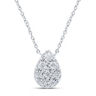 10K White Gold Round Diamond Necklace (18 Inch) 1/6 Cttw - Splendid Jewellery