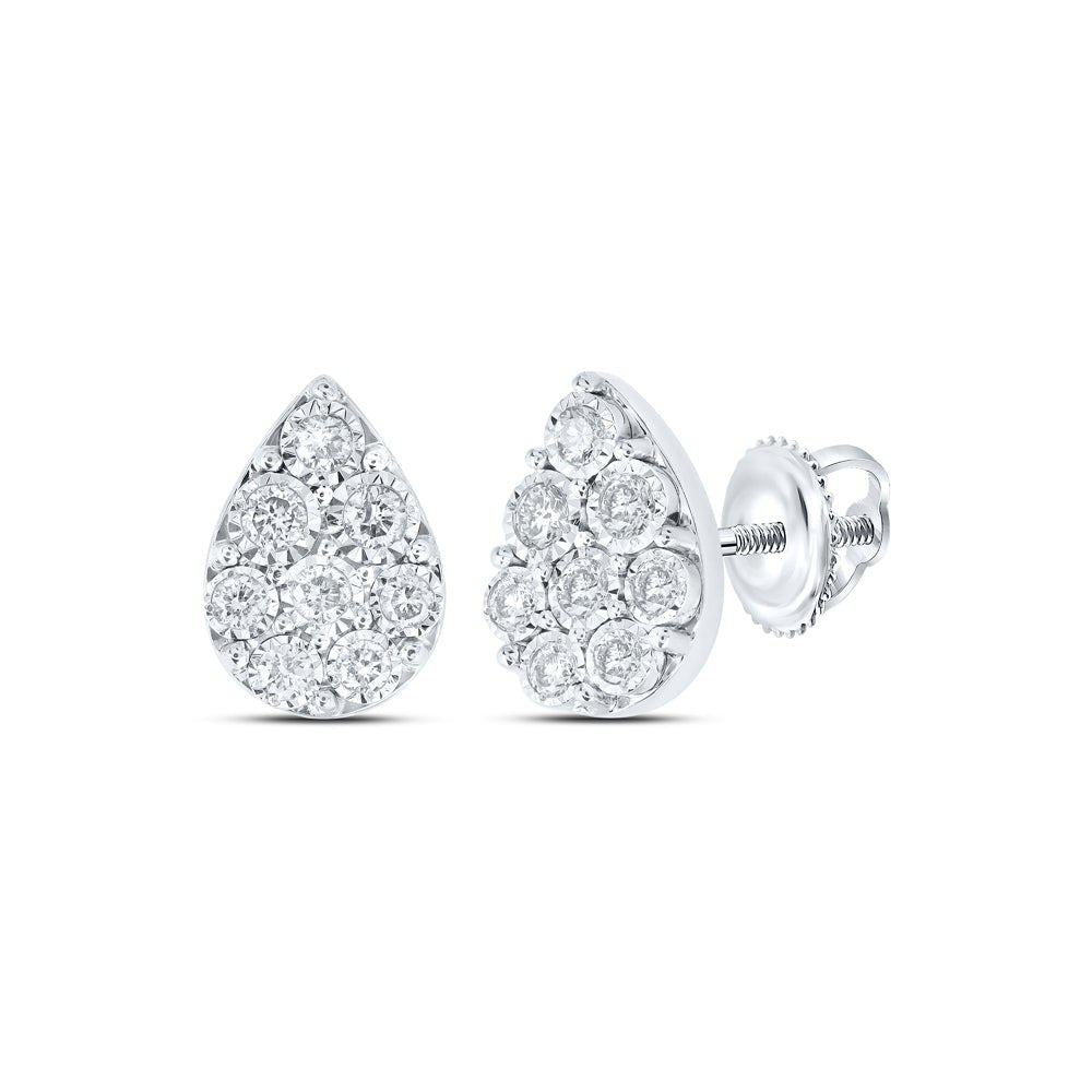 10K White Gold Diamond Earrings 1/5 Cttw - Splendid Jewellery