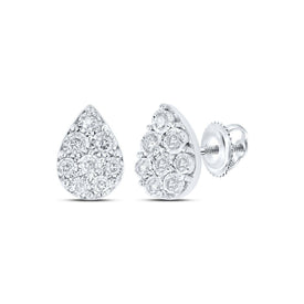10K White Gold Diamond Earrings 1/5 Cttw - Splendid Jewellery