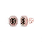 10K Rose Gold Brown Diamond Earrings 1/4 Cttw - Splendid Jewellery