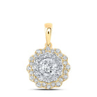 10K Yellow Gold Round Diamond Fashion Pendant 3/4 Cttw - Splendid Jewellery