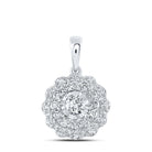 10K White Gold Round Diamond Fashion Pendant 3/4 Cttw - Splendid Jewellery