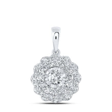 Load image into Gallery viewer, 10K White Gold Round Diamond Fashion Pendant 3/4 Cttw - Splendid Jewellery