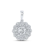 10K White Gold Round Diamond Fashion Pendant 3/4 Cttw - Splendid Jewellery