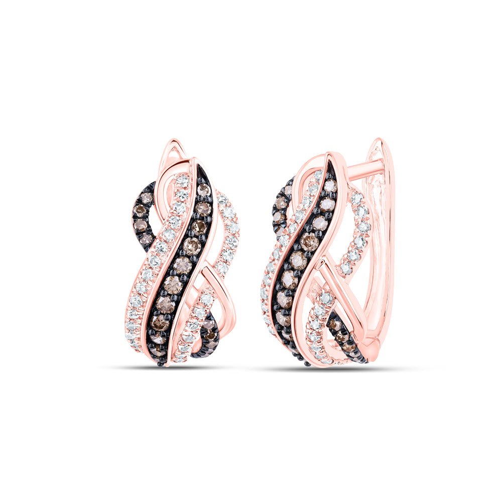 10K Rose Gold Gift - Ready Brown Diamond Earrings - Splendid Jewellery