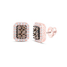 Round Emerald Earrings in 10K Rose Gold - Splendid Jewellery