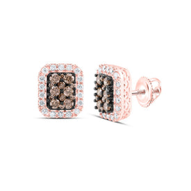 Round Emerald Earrings in 10K Rose Gold - Splendid Jewellery