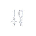 10K White Gold Elegant Earrings with Diamond Gift Edition - Splendid Jewellery