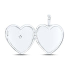 Sterling Silver Round Diamond Heart Locket 1/12 Cttw - Splendid Jewellery