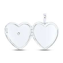 Load image into Gallery viewer, Sterling Silver Round Diamond Heart Locket 1/12 Cttw - Splendid Jewellery