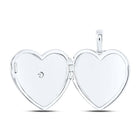 Sterling Silver Round Diamond Heart Locket 1/12 Cttw - Splendid Jewellery