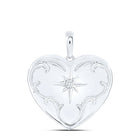 Sterling Silver Round Diamond Heart Locket 1/12 Cttw - Splendid Jewellery