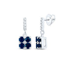 14K White Gold Blue Sapphire Earrings for Everyday Wear for Everyday Wear - Splendid Jewellery