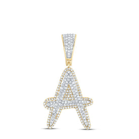 10K Two - tone Gold Round Diamond Initial 