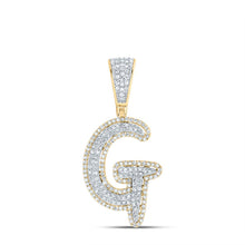 Load image into Gallery viewer, 10K Two - tone Gold Round Diamond Initial "G" Charm Pendant 3/4 Cttw - Splendid Jewellery