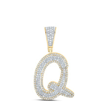 Load image into Gallery viewer, 10K Two - tone Gold Round Diamond Initial "Q" Charm Pendant 7/8 Cttw - Splendid Jewellery