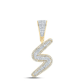 10K Two - tone Gold Round Diamond Initial 