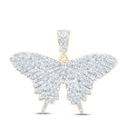 Sterling Silver Round Diamond Gift Butterfly Pendant 3/4 Cttw - Splendid Jewellery