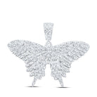 Sterling Silver Round Diamond Gift Butterfly Pendant 3/4 Cttw - Splendid Jewellery