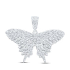 Sterling Silver Round Diamond Gift Butterfly Pendant 3/4 Cttw - Splendid Jewellery