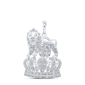 Sterling Silver Round Diamond P4 Crown 
