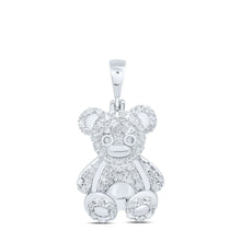 Load image into Gallery viewer, Sterling Silver Diamond P4 Gift Teddy Bear Pendant 3/8 Cttw - Splendid Jewellery