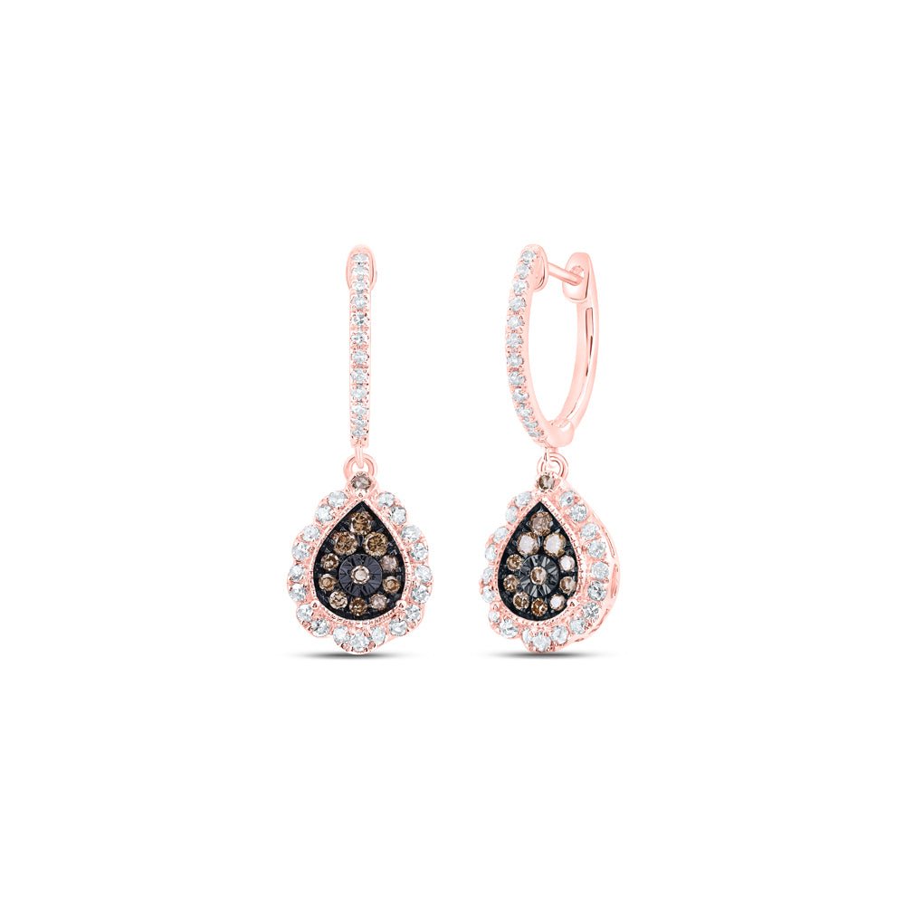 10K Rose Gold Elegant Earrings with Brown Diamond - Splendid Jewellery
