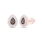 Brown Diamond Earrings in 10K Rose Gold - Splendid Jewellery