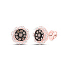 10K Rose Gold Brown Diamond Earrings for Everyday Wear - Splendid Jewellery