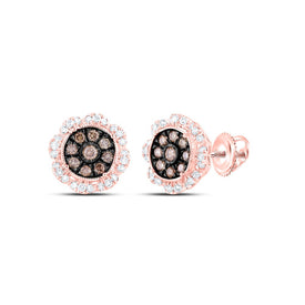 10K Rose Gold Brown Diamond Earrings for Everyday Wear - Splendid Jewellery