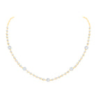 14K Yellow Gold Round Diamond Nke Flower Necklace (16 Inch) 2 Cttw - Splendid Jewellery