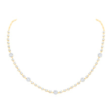 Load image into Gallery viewer, 14K Yellow Gold Round Diamond Nke Flower Necklace (16 Inch) 2 Cttw - Splendid Jewellery