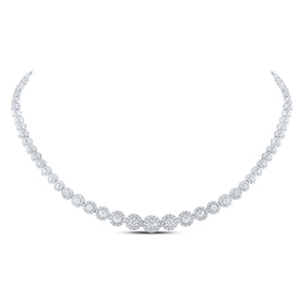 14K White Gold Diamond Nke Fashion Necklace (16 Inch) 8 1/5 Cttw - Splendid Jewellery