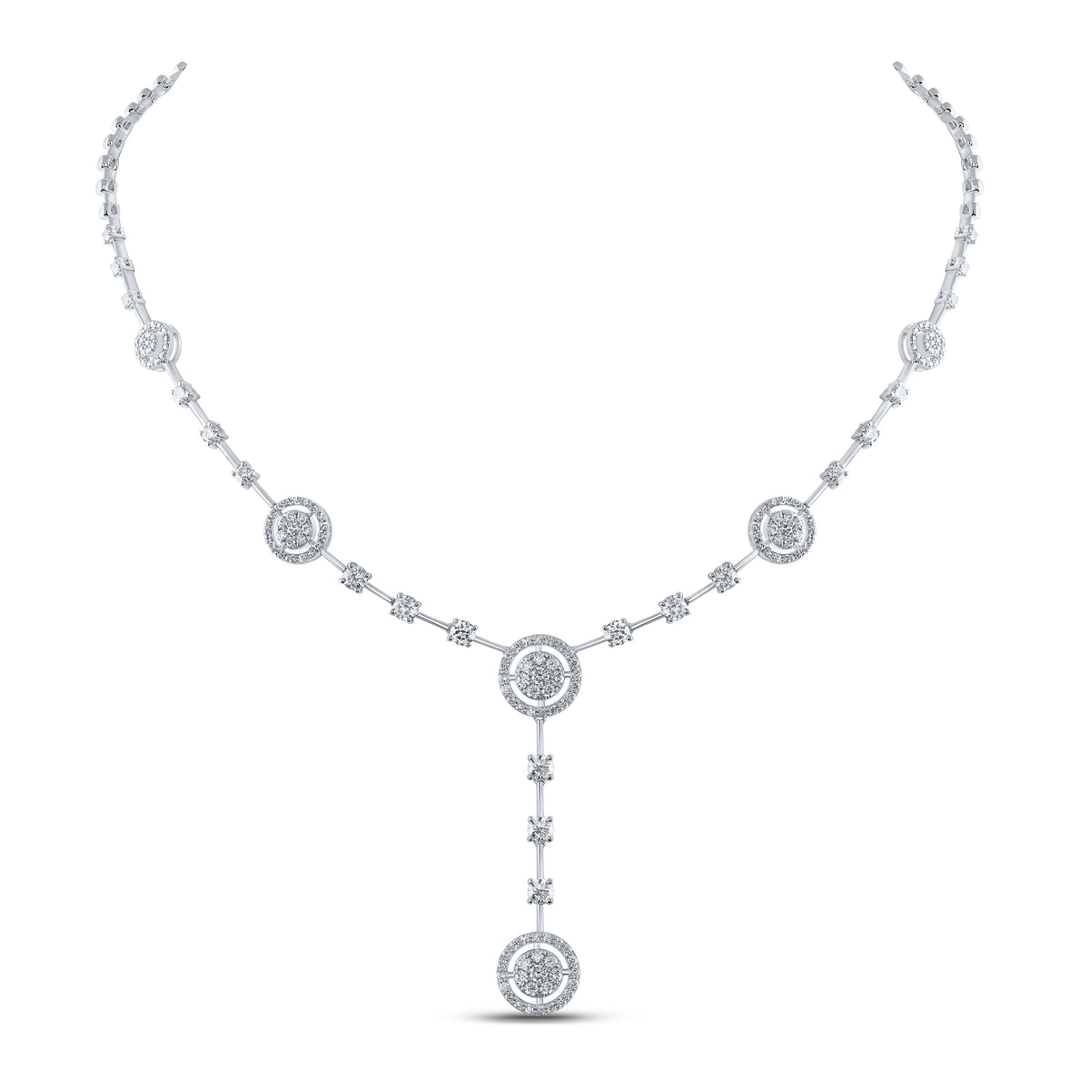 14K White Gold Diamond Nke Fashion Necklace (16 Inch) 2 1/2 Cttw - Splendid Jewellery