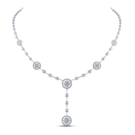 14K White Gold Diamond Nke Fashion Necklace (16 Inch) 2 1/2 Cttw - Splendid Jewellery