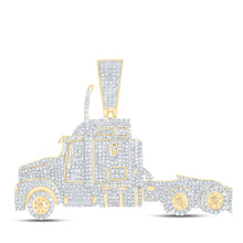 Load image into Gallery viewer, 10K Yellow Gold Round Diamond Truck Charm Pendant 2 1/2 Cttw - Splendid Jewellery