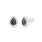 Round Brown Diamond Earrings 3/8 Cttw - Splendid Jewellery