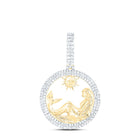 10K Yellow Gold Round Diamond Mermaid Charm Pendant 1 Cttw - Splendid Jewellery