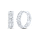 14K White Gold Luxury Diamond Hoop Earrings with Elegant Styling - Splendid Jewellery