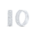 14K White Gold Luxury Diamond Hoop Earrings with Elegant Styling - Splendid Jewellery