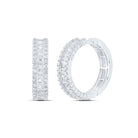 14K White Gold Elegant Hoop Earrings with Diamond Gift Edition - Splendid Jewellery