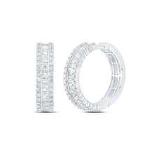 Load image into Gallery viewer, 14K White Gold Elegant Hoop Earrings with Diamond Gift Edition - Splendid Jewellery