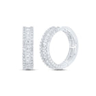 14K White Gold Elegant Hoop Earrings with Diamond Gift Edition - Splendid Jewellery