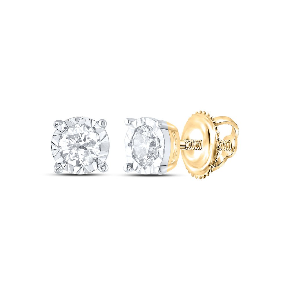 10K Yellow Gold Diamond Stud Earrings 1/3 Cttw with Elegant Styling - Splendid Jewellery