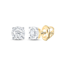 10K Yellow Gold Diamond Stud Earrings 1/3 Cttw with Elegant Styling - Splendid Jewellery