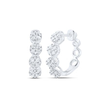 Load image into Gallery viewer, 10K White Gold Diamond Hoop Earrings 1 Cttw - Splendid Jewellery